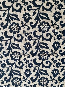 Hawaiian Tropical Bold BLUE Floral Cotton Print Thick Upholstery FABRIC Material - Picture 1 of 6