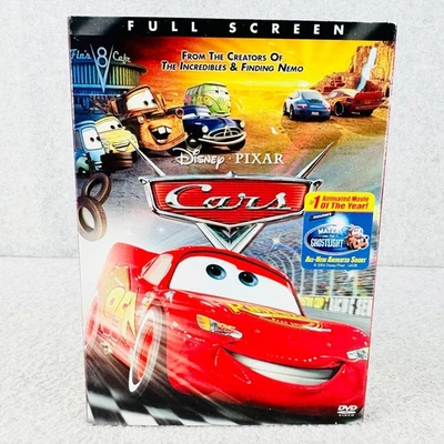 Cars DVD 2006 Full Screen Disney Pixar Lightning McQueen Bonus Short Foto 1 de 4