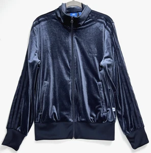 Adidas Originales Grande Firebird Chaqueta de Pista Azul Marino Lujo Terciopelo/Logotipo de Terciopelo - Imagen 1 de 21