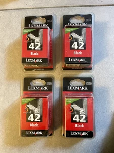 Lot de 4 cartouches d'encre noire Lexmark 42 - NEUF - Afbeelding 1 van 1