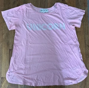 Wildfox rosa "EINHORN" Grafik T-Shirt Damen M hergestellt in den USA 100 % Baumwolle - Bild 1 von 11