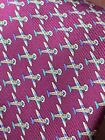Salvatore Ferragamo Pink Purple Airplane Plane Pilot Silk Neck Tie 295$