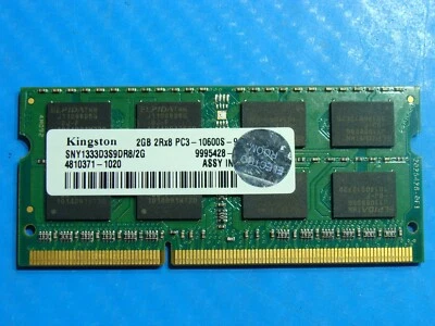 Dell M4600 SO-DIMM Kingston 2GB Memory 2Rx8 PC3-10600S SNY1333D3S9DR8/2G - Image 1 of 2