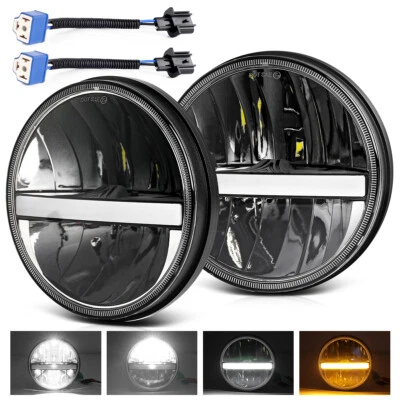 PAIR 7" LED Headlights DRL Headlamp DOT Approved FOR Land Rover Defender 90 110 - image 1 of 4