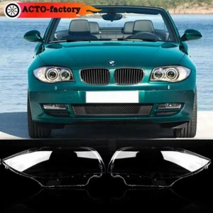 For BMW 1 Series E87 E82 E88 2003-2011 Headlight Headlamp Lens Shell Clear Pair - Foto 1 di 7