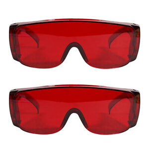 2xProtective Safety Goggles Glasses Dental Eye Protection Spectacles Eyewear Red
