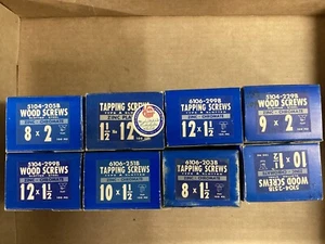8 Boxes Flat Head Slotted Wood Screws Assorted - Picture 1 of 2