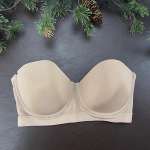 Ambrielle Bra 34DD Tan Strapless Padded Underwire Clasp Back - Picture 1 of 8
