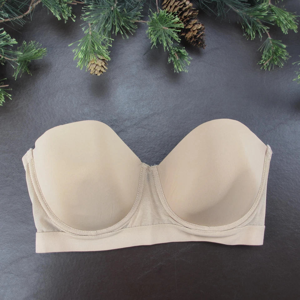 Sujetador Ambrielle 34DD tostado sin tirantes acolchado con aros cierre trasero Foto 1 de 4