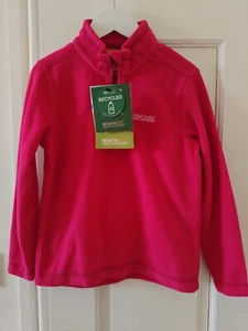Regatta Kids GIRLS Hot Shot Lightweight Half Zip Fleece Jumper School 9-1 0PINK  - Picture 1 of 5