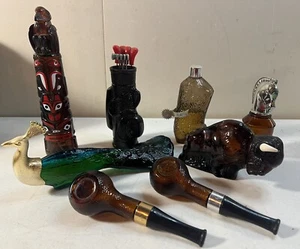 Avon Cologne Bottles Vintage Lot 8 - Cigar Pipe, Golf, Boots, Buffalo - No Boxes - Picture 1 of 9