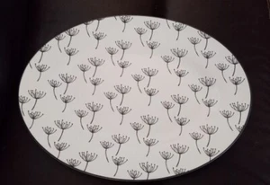 Lenox Around the Table WISH 16" ovale Servierplatte weiß schwarz neu mit Etikett - Bild 1 von 5