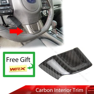 Carbon Steering Wheel Decor Cover Trim Fit For Subaru WRX STI Sedan 15-21 - Picture 1 of 5