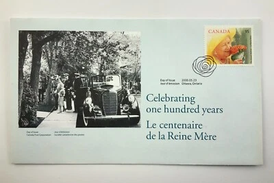 Celebrating One Hundred Years The Queen Mother Day of Issue FDC Canada DD292 - Image 1 of 4