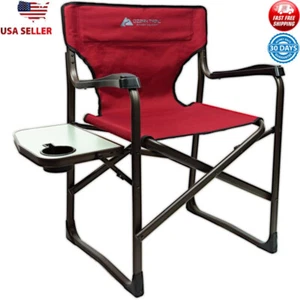 Lightweight Folding Director Chair W/ Side Table Cup Holder Portable Outdoor New - Picture 1 of 11