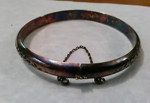 Sterling Silver Bracelet, Fantastic Rainbow Toning, Gorgeous! - Picture 1 of 6