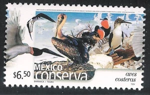 pc087 Mexico Conserva MNH paper 3 Sc#2420 Mc#3110 Et#mc087 coastal birds - Picture 1 of 1