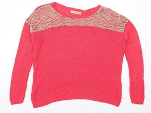 Novo Style Womens Pink Round Neck Viscose Blend Jumper Size 14 - Picture 1 of 12