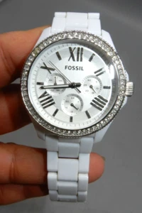 FOSSIL Cecile Watch Womens 40mm Day Date 24H Quartz Analog AM4494 subdials - Picture 1 of 6