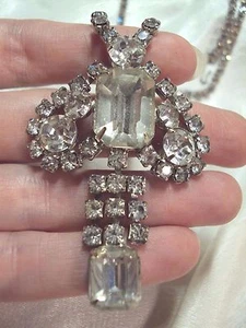 Collar vintage de imitación blanco brillante tono plata 20" Disfraz joyería - Imagen 1 de 8