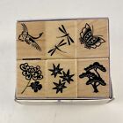 Ensemble de timbres Hero Arts (6 timbres) - Soies Kimono (LL688) Insectes Fleurs Délicates