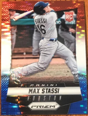 2014 Panini Prizm Prizms Red White & Blue Pulsar Rookie Max Stassi #193 - Image 1 of 2