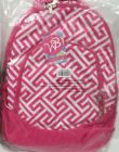 Pink and White School Backpack Bookbag Greek Key Diaper Bag 3 Compartments