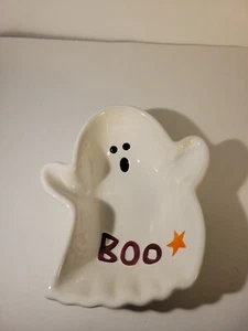 Halloween Spooky Cute Ghost Glazed Ceramic Candy Dish - Picture 1 of 6
