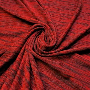 Red Viscose Jersey Material Stretch Melange Dress Craft Fabric 58" By Meter - Picture 1 of 2