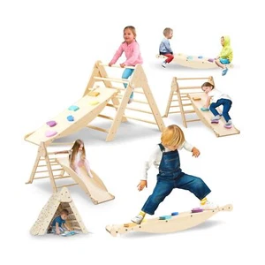 6 in 1 Toddler Climbing Toys Indoor - Safe Montessori Climbing Set with Folda... - Picture 1 of 8