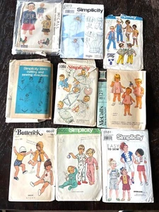 Vtg Baby Toddler Sewing Patterns Lot Of 9 Clothing Simplicity Butterick McCalls - Picture 1 of 1