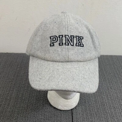 Pink Victoria's Secret Baseball Hat Strapback Cap Womens OS Gray Wool Blend - Image 1 of 4