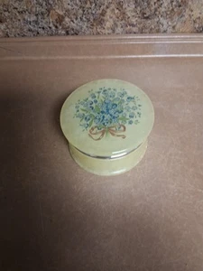 JOYERO VINTAGE REDONDO BISAGRAS MÁRMOL FLOR RAMO - Imagen 1 de 6