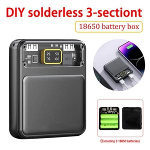 DIY 3x18650 Flat Battery Power Bank Box Shell Case Fast Charger Power Display - Photo 1 sur 13