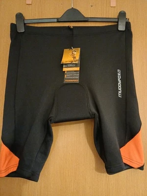  Muddyfox Cycle Padded Shorts Size XL-Black/orange New With Tags. - Image 1 of 4