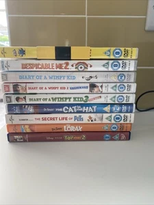 Bundle 9x Children's / Family DVD's ~ Wimpy Kid, Despicable Me, Cat in the Hat - Picture 1 of 4