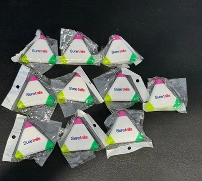 Paquete de 20 - Rosa Amarillo Verde Resaltador Tri Color Triángulo Agarre EZ Pluma Marcador Foto 1 de 4