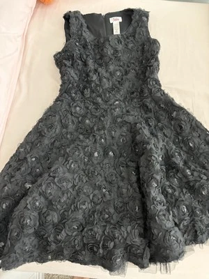  Black rose dress with sequins #blackflowerdress #flowerdress #blackdress #dress - Image 1 of 3