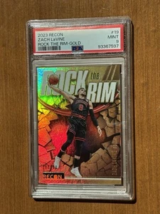 2023-24 Panini Recon - Rock the Rim Gold 1/10! #19 Zach LaVine PSA 9 ๐ - Picture 1 of 2