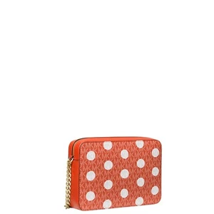 Retail $378- Michael Kors Jet Set Large Polka Dot Signature Logo Crossbody*NWT - Picture 1 of 18