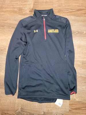 Chaqueta Maryland Terrapins 1/4 Cremallera Para Hombre Grande Under Armour Pullover Terps Negra Foto 1 de 3