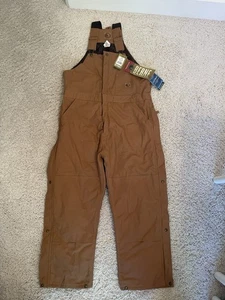 Berne Bib Work Overalls Large / Short Brown Insulated Double Knee Style B415BD - Picture 1 of 15