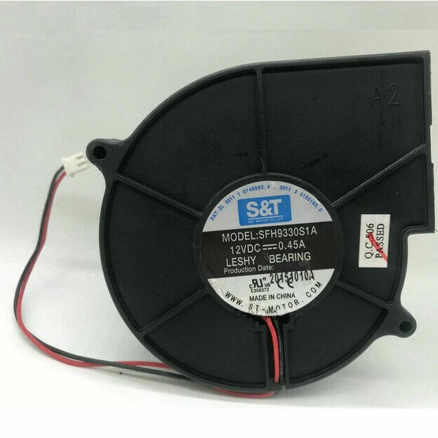 Original S & T SFH9330S1A 12V 0.45A 9330 blower cooling fan diagonal 9.7CM 2-pin - Image 1 of 1