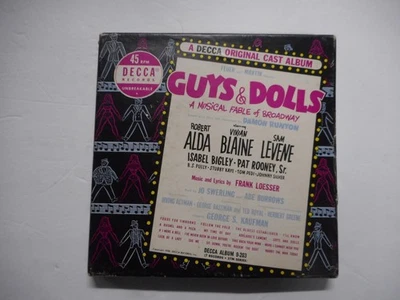 Vintage 1950 Guys & Dolls Decca 9-203 7-Record 45 RPM Set. Clean. Tested. — 第 1/4 张图片
