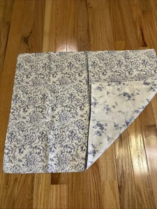 Simply Shabby Chic Standard Size Pillow Sham Blue Flowers 2-Sided 100% Cotton - Picture 1 of 6