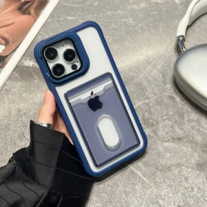 Clear Case With Card Slot Holder For iPhone 15 14 13 12 11 PRO MAX Mini XR X 8 7 - Picture 1 of 22