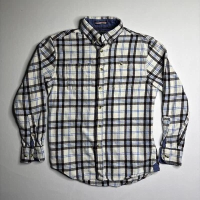 Report Collection Men's Recycled Flannel Shirt Brown Blue Plaid Size Medium - Image 1 of 4