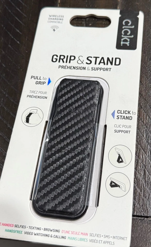 Soporte adhesivo universal para teléfono CLCKR - NEGRO fibra de carbono Foto 1 de 1