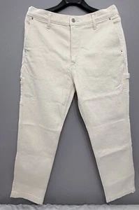 Men's Abercrombie and Fitch Loose Workwear Jean, Cream, 34x32 - Picture 1 of 4