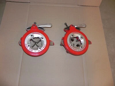 TWO ridgid universal die heads W. 1/2 - 3/4" &  1-2" NPT dies for rigid 300 - Image 1 of 4